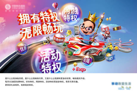 源文件下载【通信创意手机游戏VIP特权海报】编号：79080001885771154