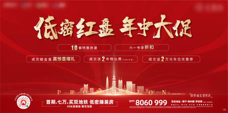 源文件下载【房地产红金开盘广告展板】编号：49540001882694531
