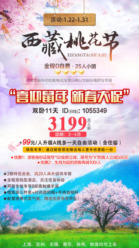 西藏桃花节旅游海报