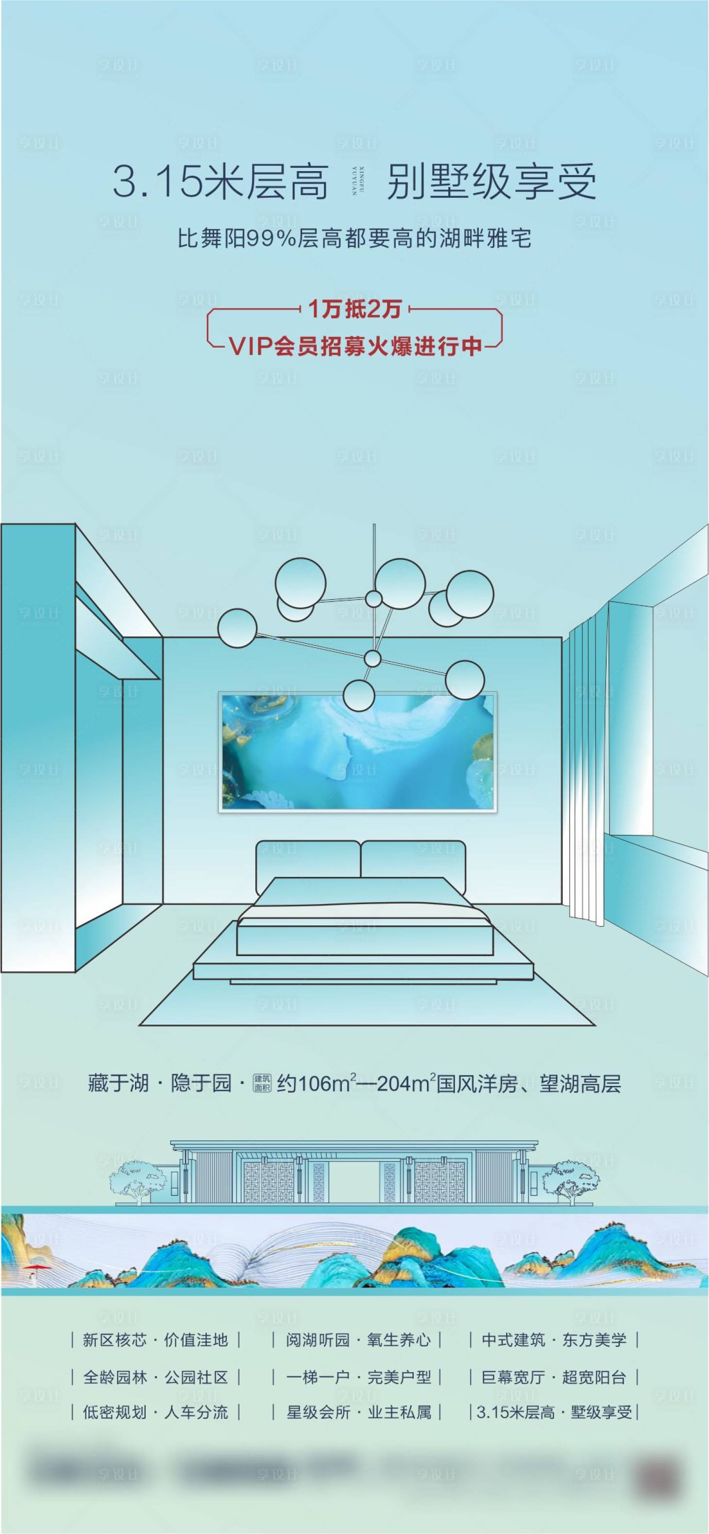 源文件下載【享設計】搜索編號：30200002427156496【地產別墅層高海報】