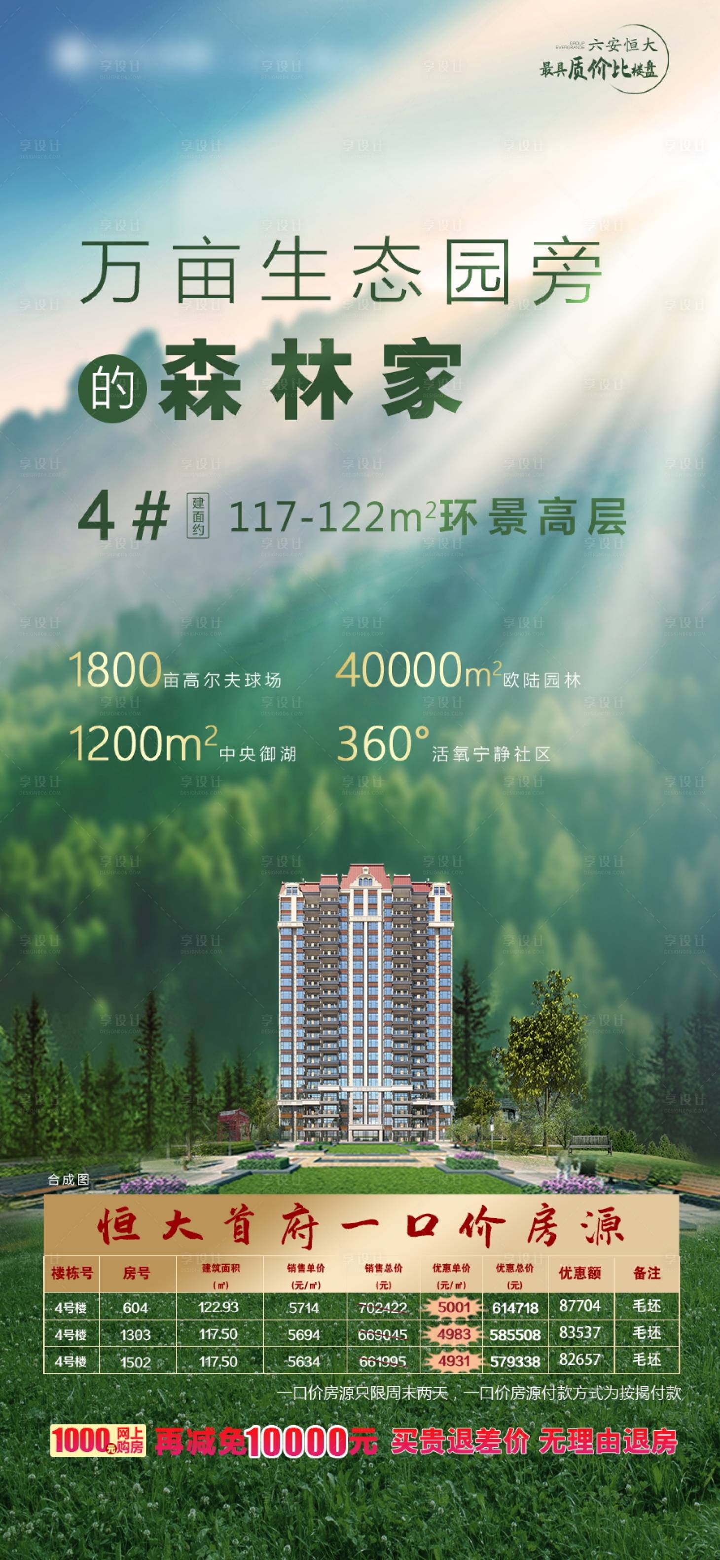 源文件下载【享设计】搜索编号：41730002228393914【地产生态特价房海报】