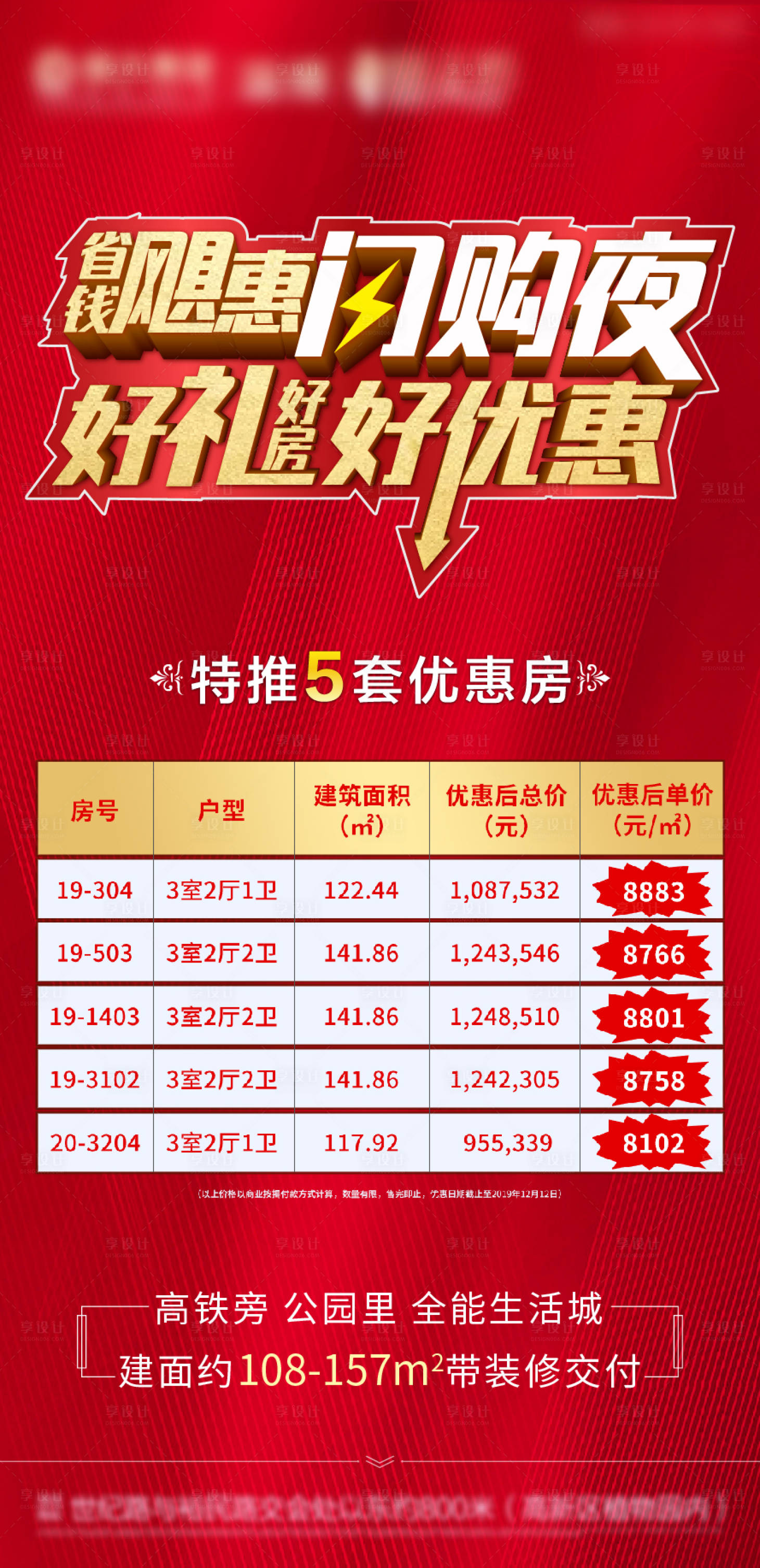 源文件下载【享设计】搜索编号：31750002154798999【房地产红金特价房海报】