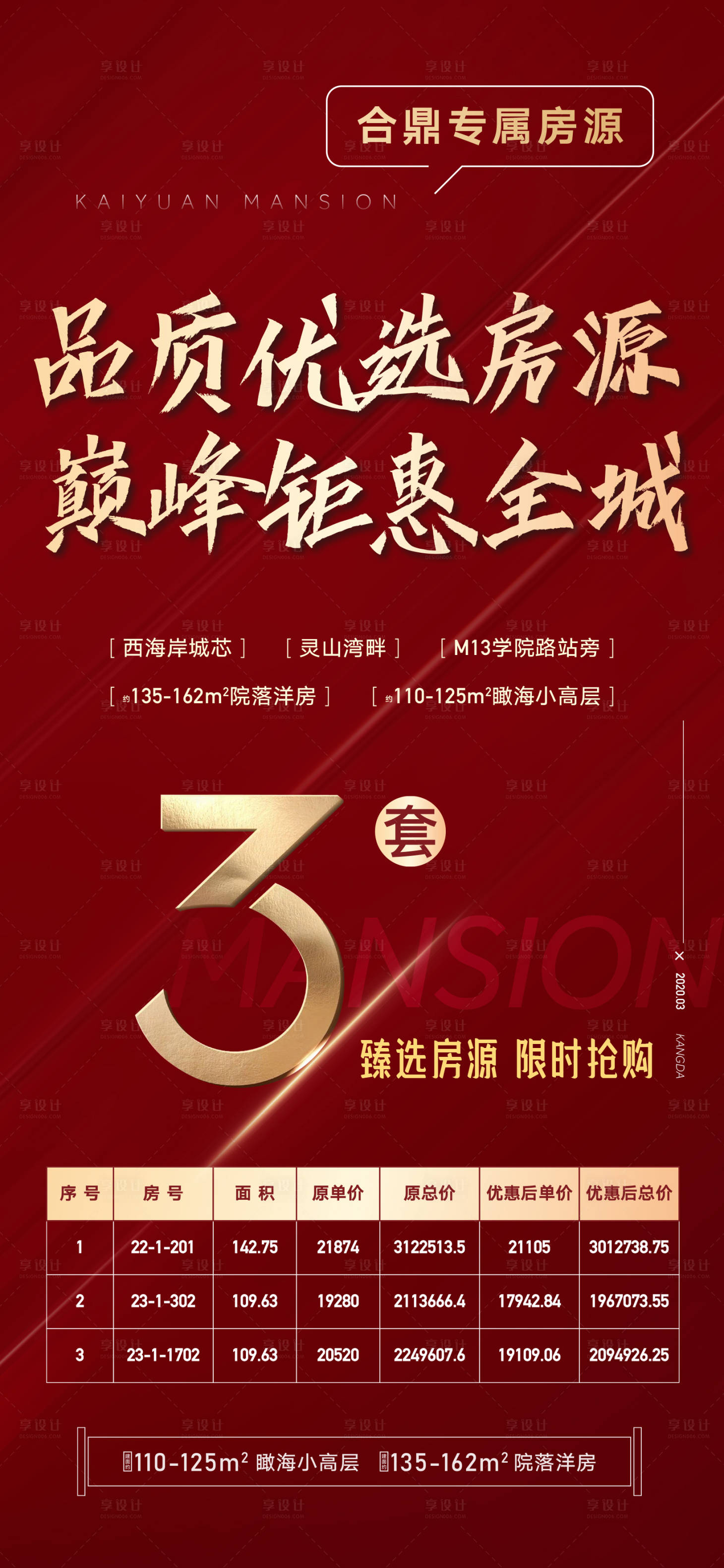 源文件下载【享设计】搜索编号：16060002257011920【地产红金特价房海报】