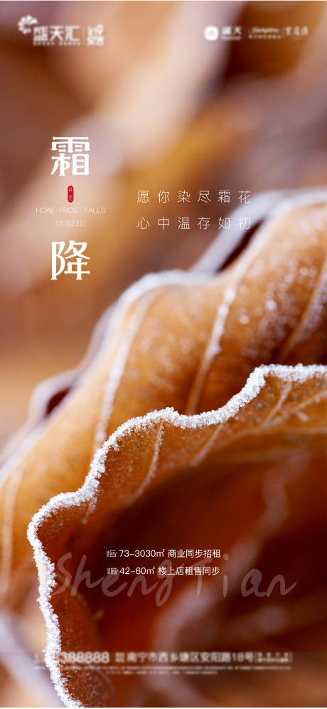 源文件下载【享设计】搜索编号：79320002224089095【地产霜降节气海报】