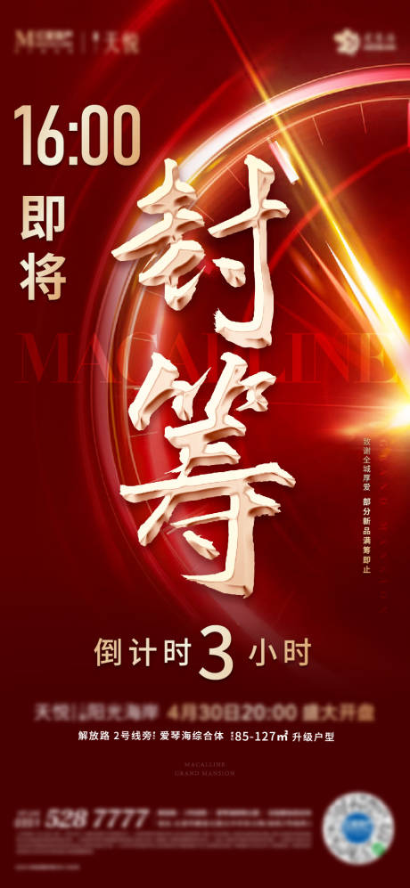 地产开盘封筹海报