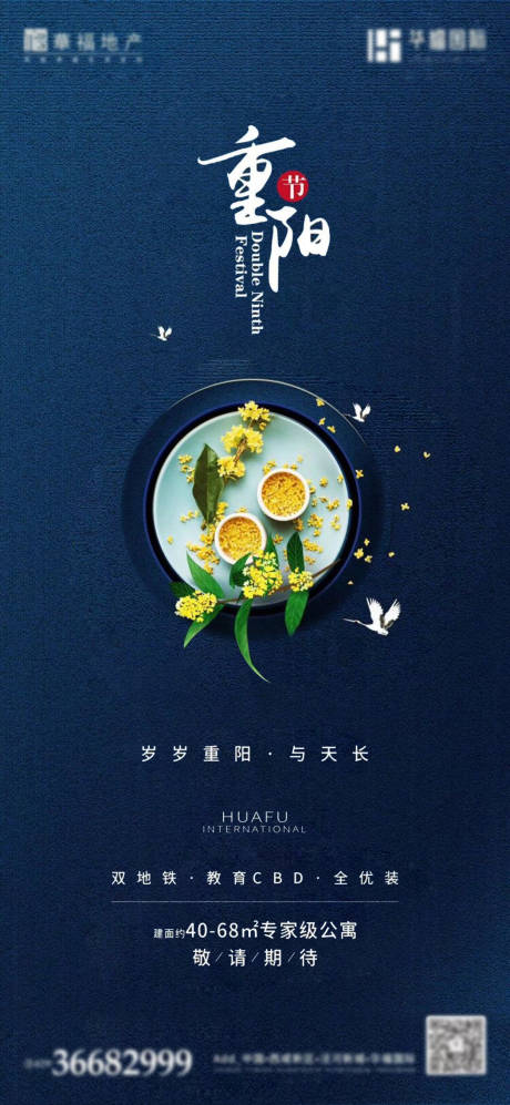 源文件下载【享设计】搜索编号：56030002303091034【地产重阳创意海报】