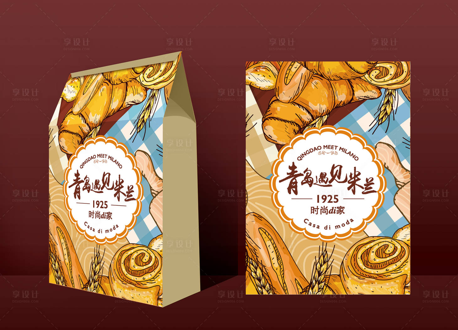 源文件下载【享设计】搜索编号：17720002378282019【面包甜点食品包装设计】