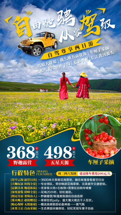 源文件下載【自駕星空云海露營大草原旅游海報】編號：71680002418606918