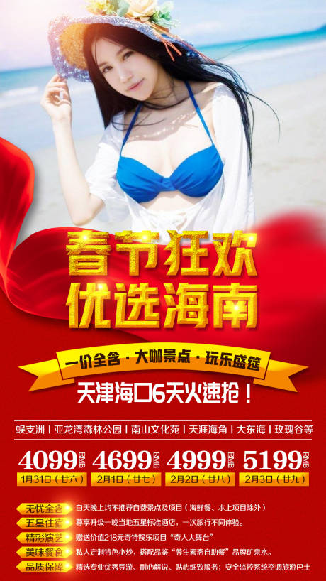 源文件下载【春节海南旅游海报】编号：39530002282327235