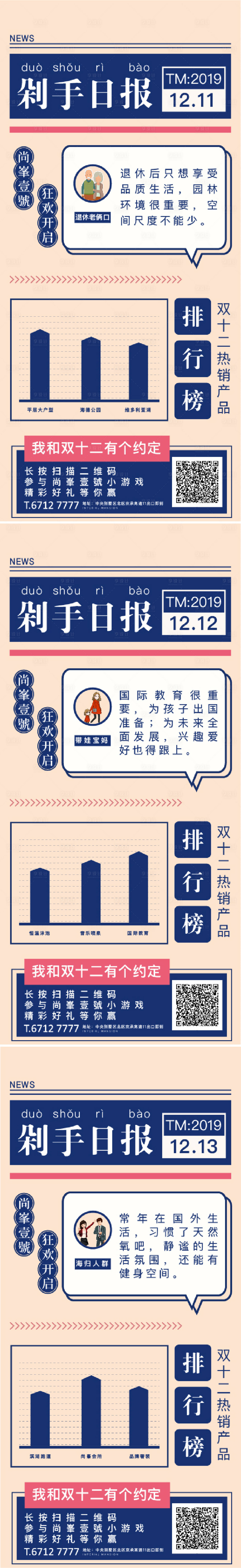 源文件下载【享设计】搜索编号：49510002204069998【日报形式双11购房节复古系列海报】