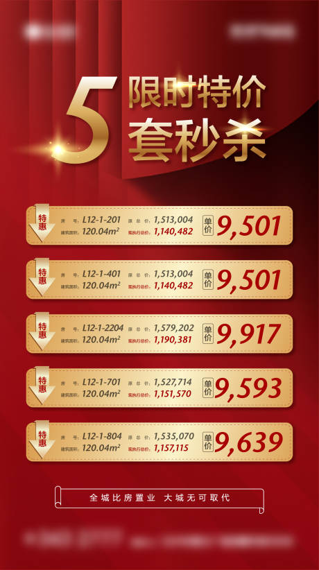 源文件下载【地产红色促销特价房源微信海报】编号：29100002224945090
