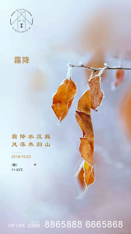 源文件下载【享设计】搜索编号：89810002162324863【霜降节气移动端海报】