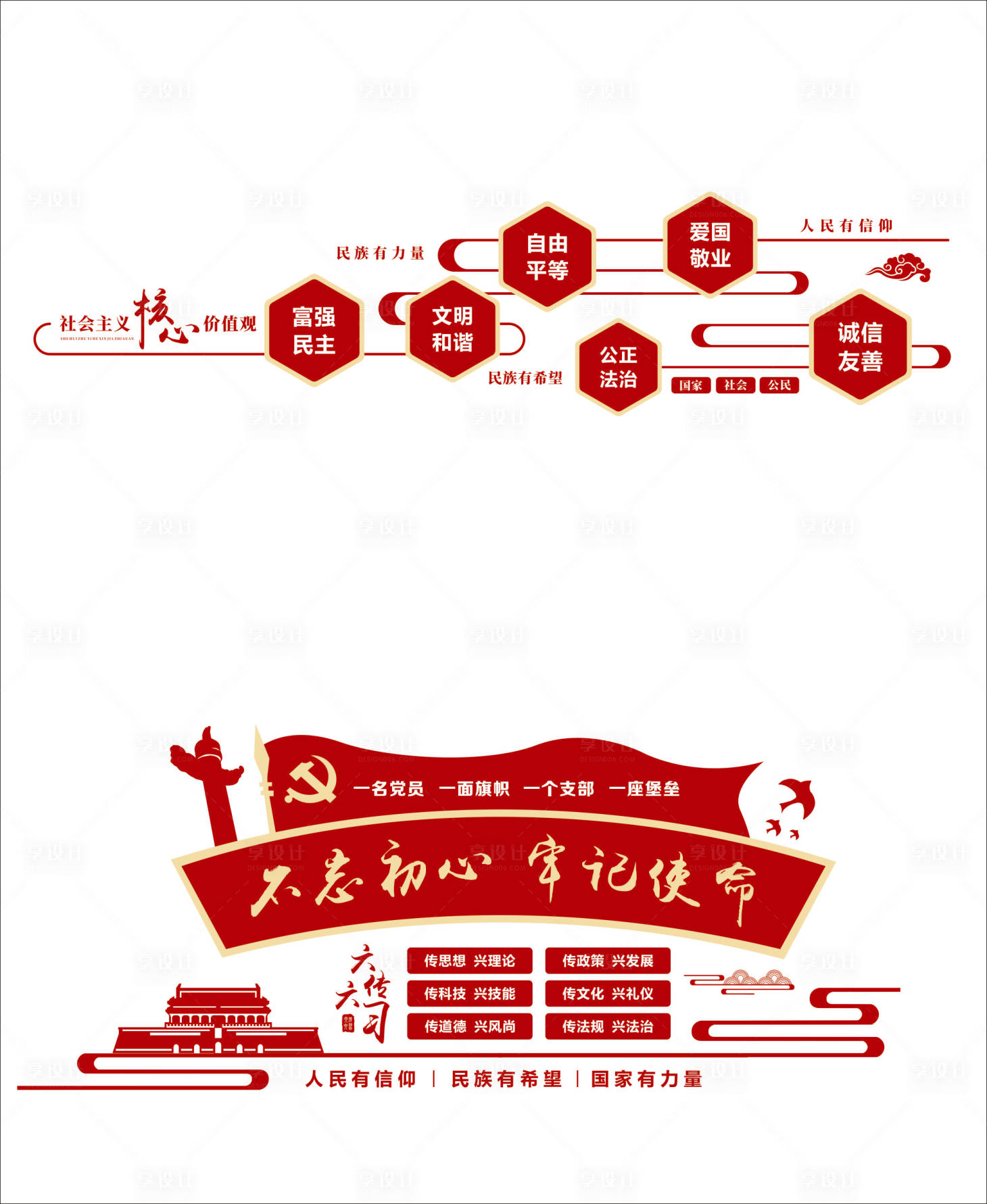 源文件下载【享设计】搜索编号：59970002530387184【党建文化墙】