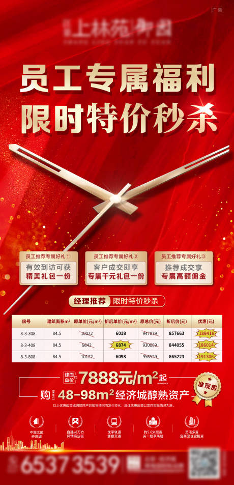 源文件下载【地产员工专属福利特价房大字报海报】编号：20201125164445360