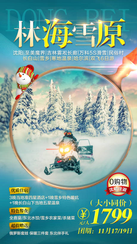 编号：20201112095956660【享设计】源文件下载-东北冬季旅游海报