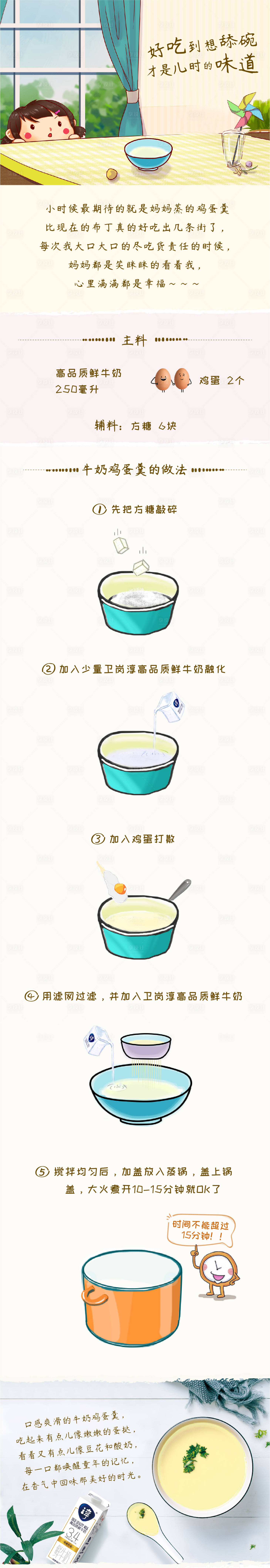 源文件下載【享設計】搜索編號：64790002523818000【牛奶雞蛋羹卡通長圖】
