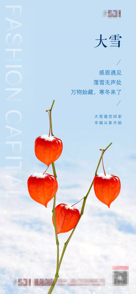 源文件下载【大雪节气地产海报】编号：34230002703625010