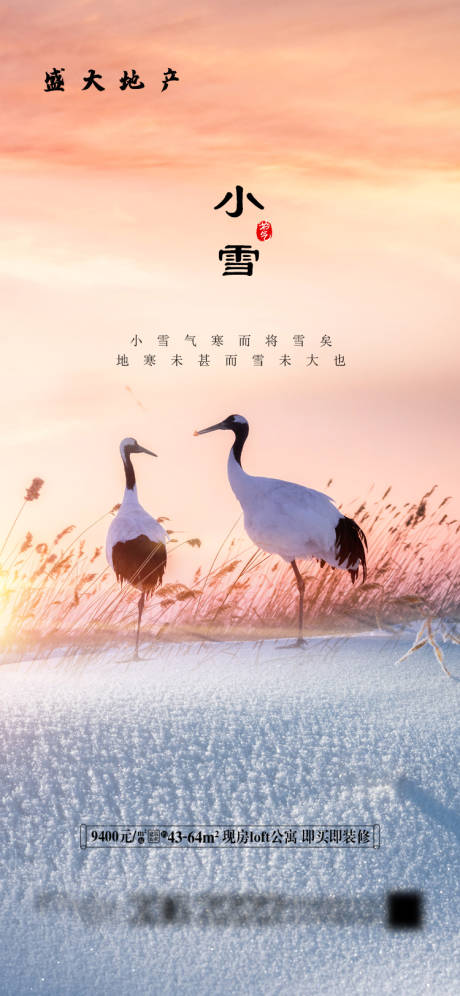 源文件下载【小雪节气地产海报】编号：95670002631316541