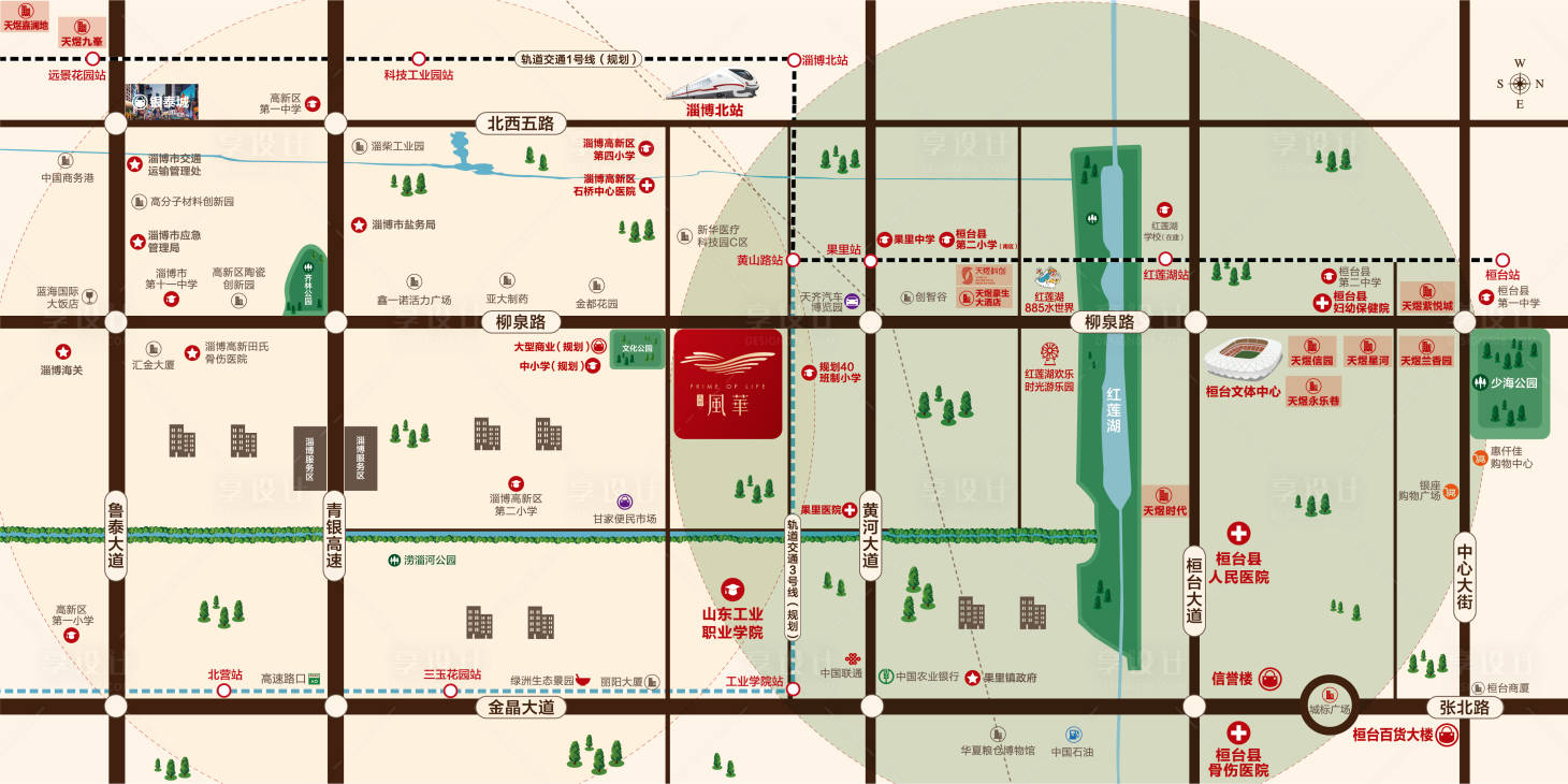 源文件下载【享设计】搜索编号：98060002697934267【地产区位图】