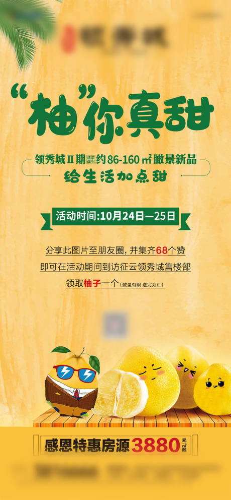 编号：20201122092509493【享设计】源文件下载-地产送柚子活动海报