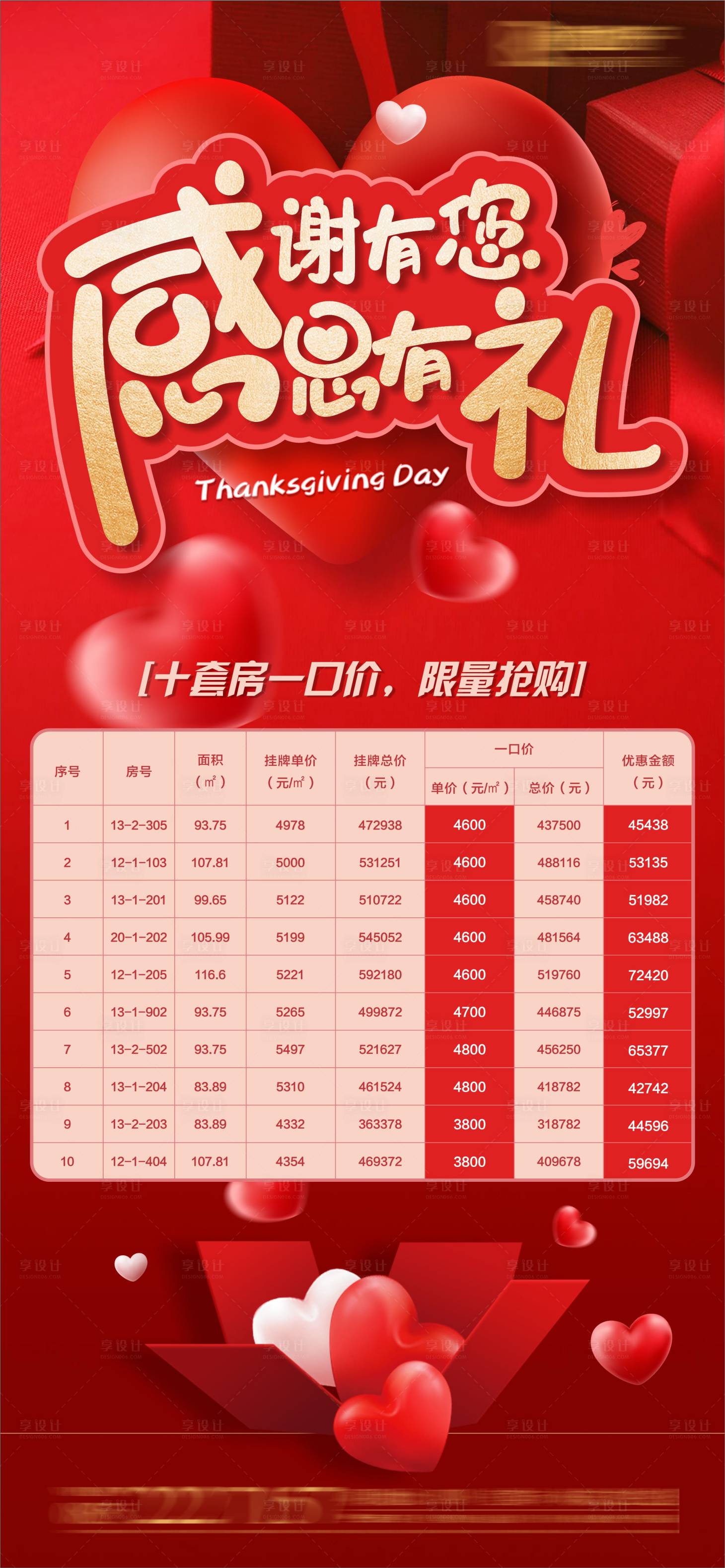 源文件下載【享設計】搜索編號：62160002666069903【紅色感恩節促銷單圖】