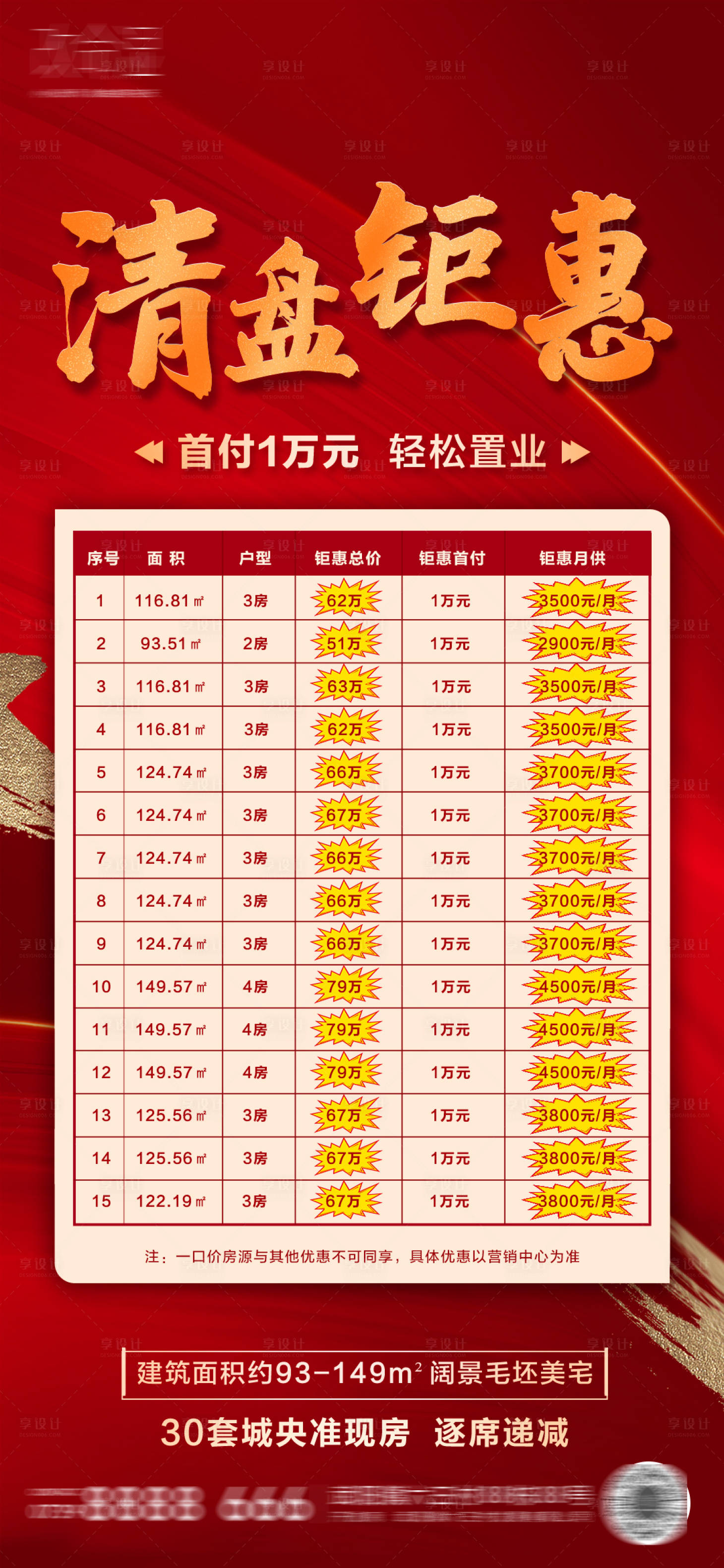 源文件下載【享設計】搜索編號：12300002645968663【房地產特價房清盤鉅惠海報】