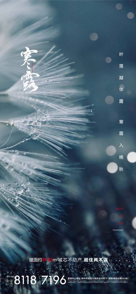 源文件下载【享设计】搜索编号：68850002690119394【地产寒露节气海报】
