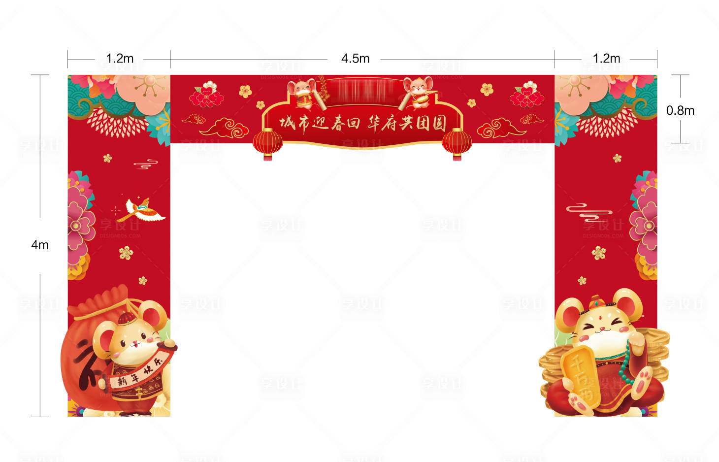 源文件下载【享设计】搜索编号：25520002528982980【春节龙门架】
