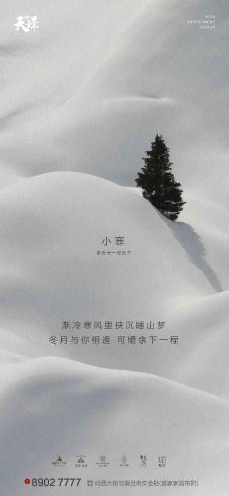 源文件下载【地产小寒大气雪景意境海报】编号：20201227150504494