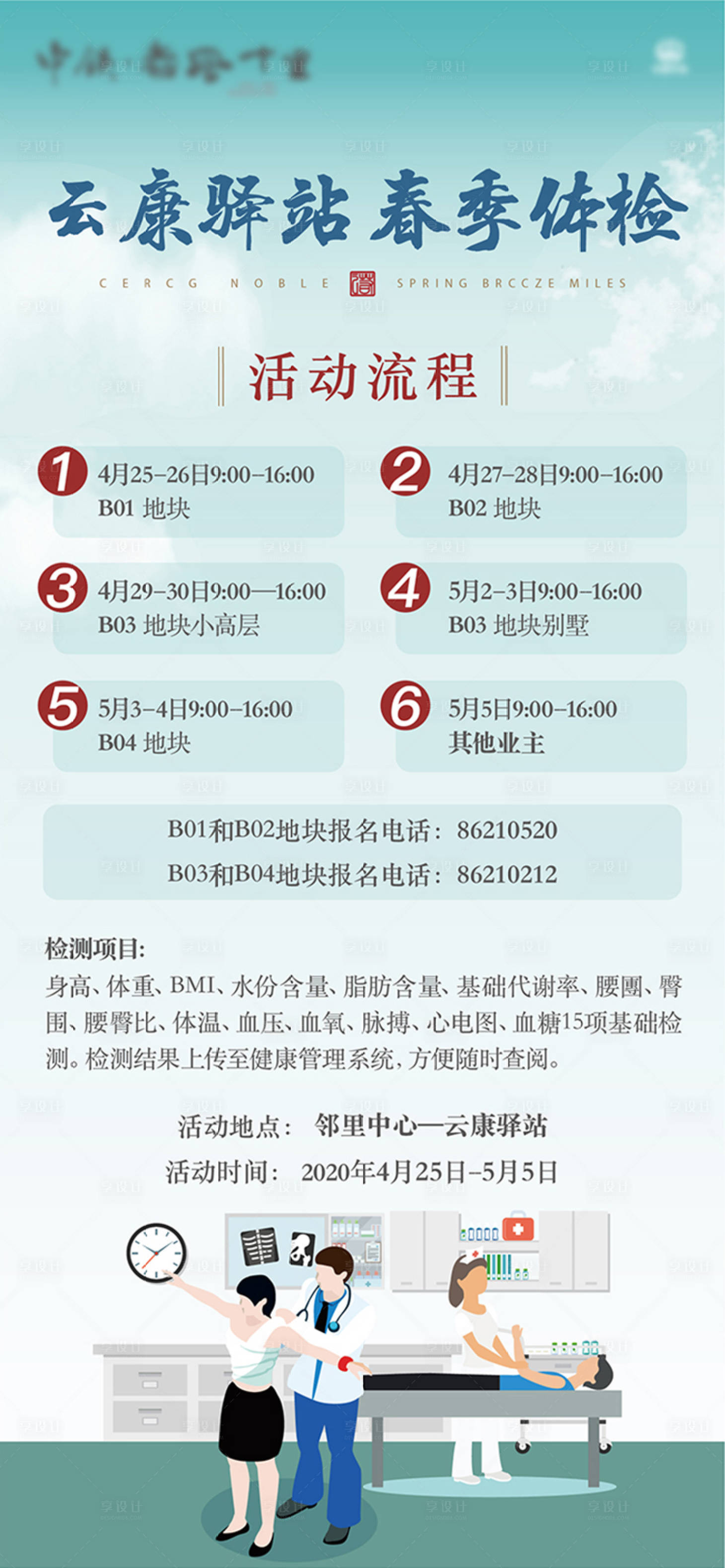 源文件下载【体检流程海报】编号：11560002806027347