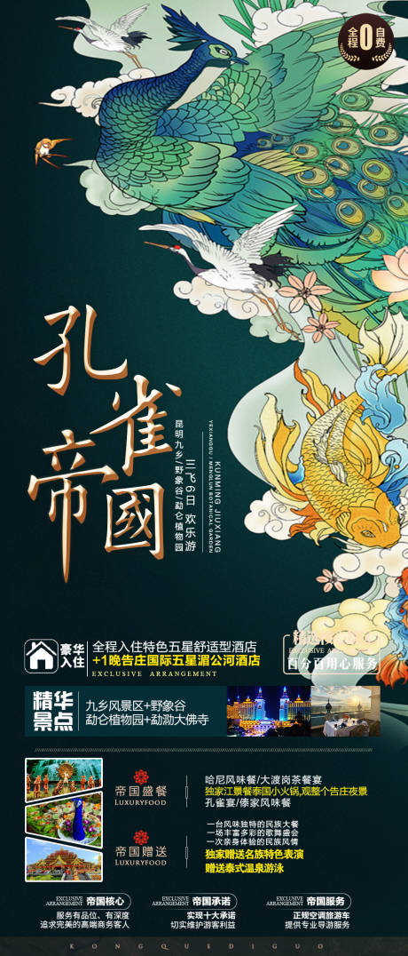 源文件下载【孔雀帝国旅游海报】编号：11440002888307976