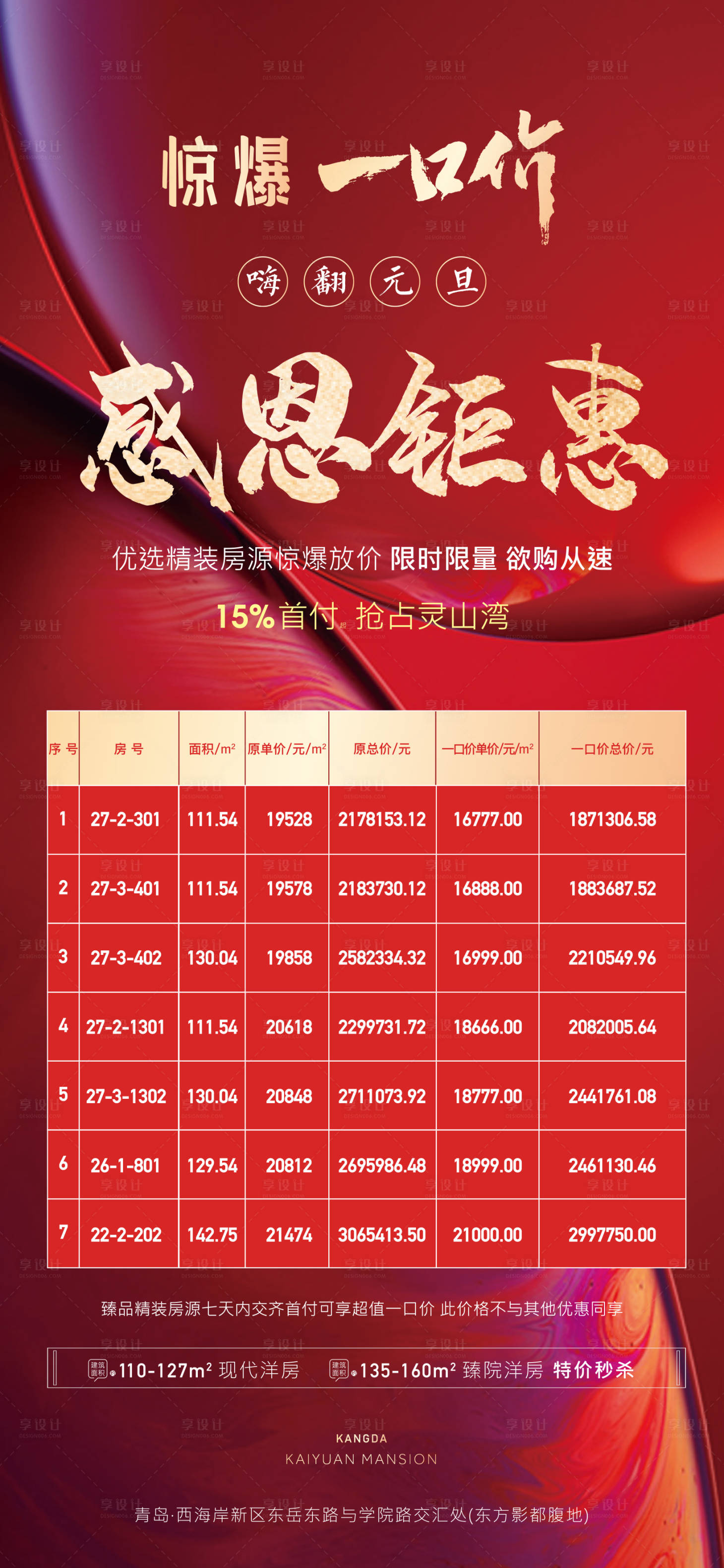 源文件下載【享設(shè)計】搜索編號：41720003113659924【地產(chǎn)感恩鉅惠特價房海報】