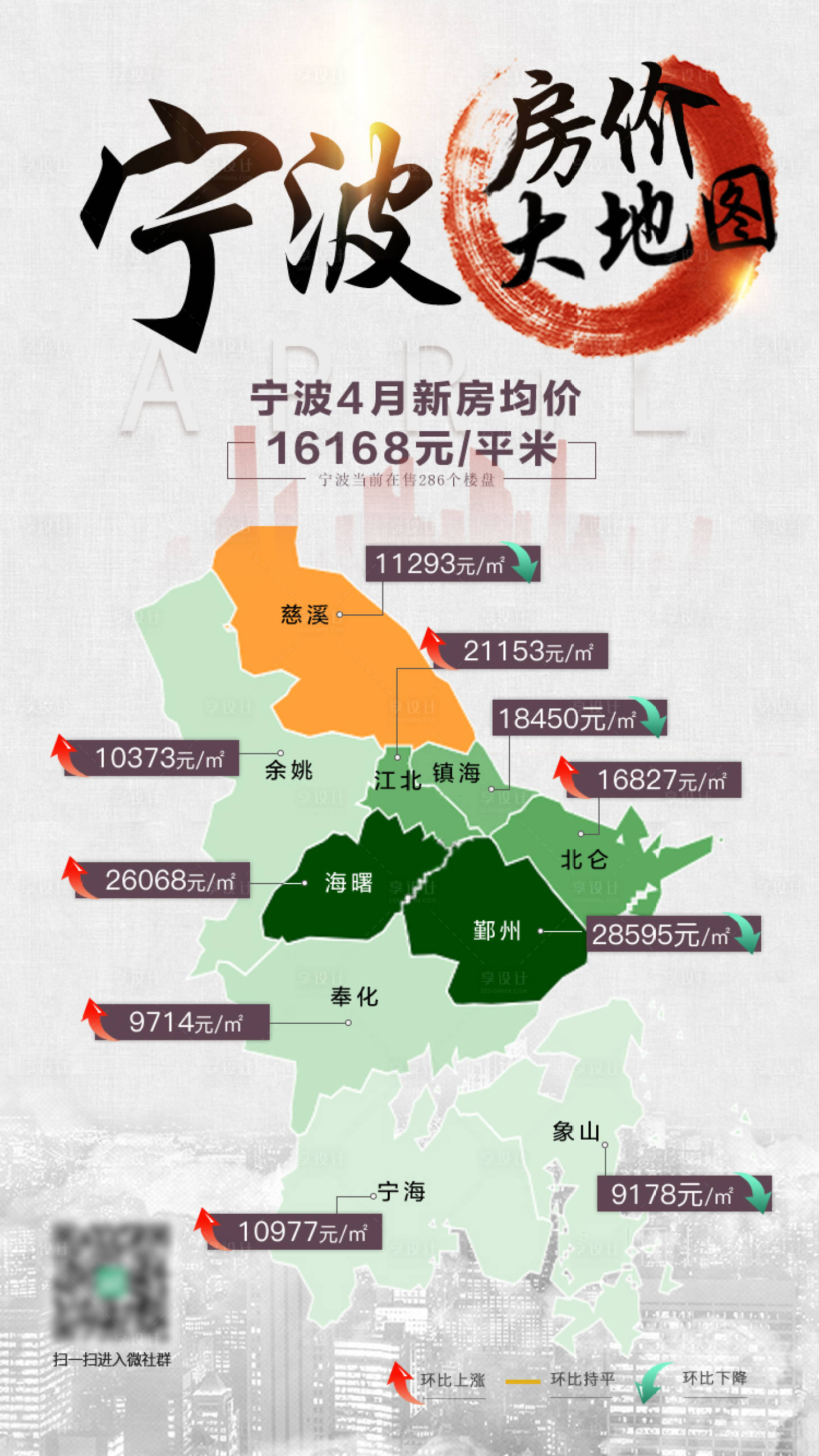 源文件下载【享设计】搜索编号：42560003028262628【宁波房价地图海报】