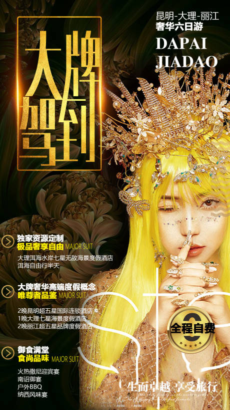 源文件下载【享设计】搜索编号：23260003110244480【黑金高端西双版纳旅游海报】