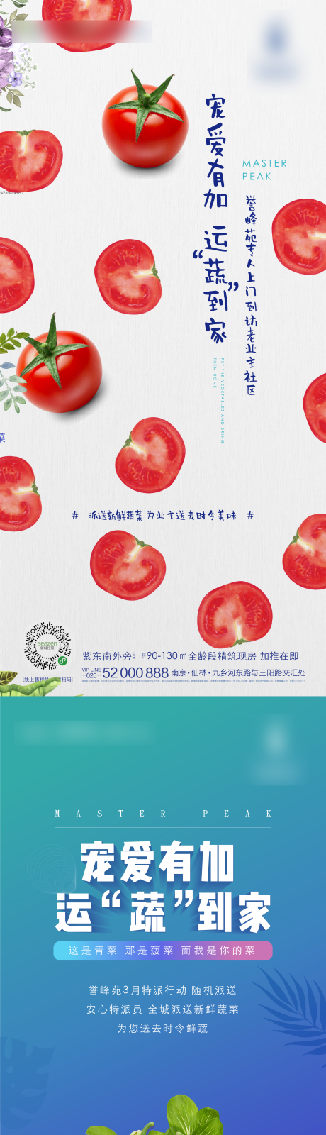 地产水果蔬菜派送创意海报