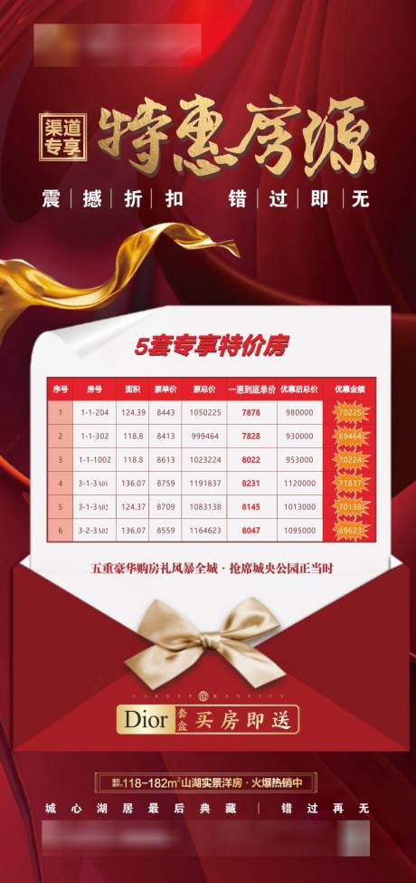 源文件下載【房地產特惠房源一口價紅金海報】編號：13130002911684539