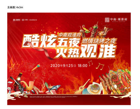 源文件下载【房地产烧烤活动展板】编号：31910002992057719