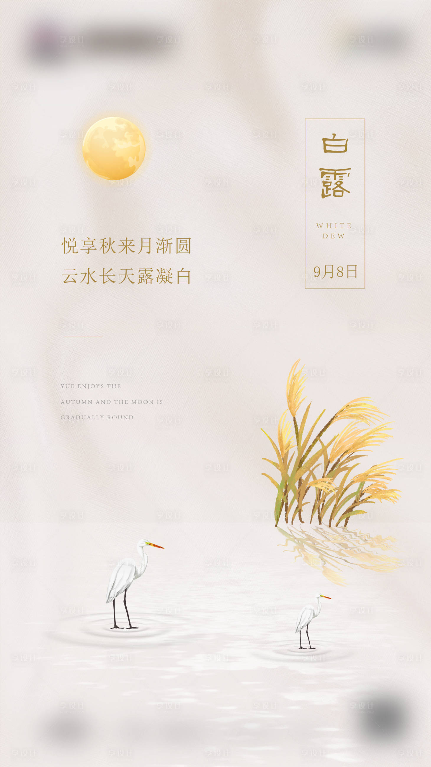 源文件下载【享设计】搜索编号：34410002812401421【白露节气海报】