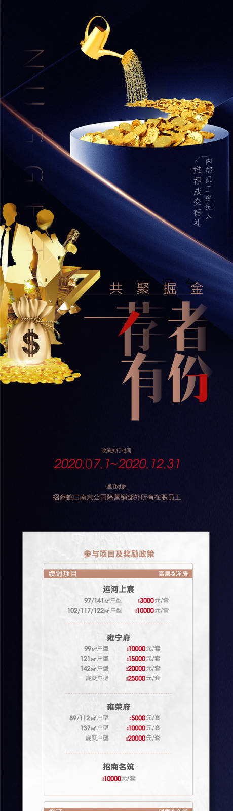 源文件下载【地产全民经纪人蓝金长图海报】编号：20201203173420963