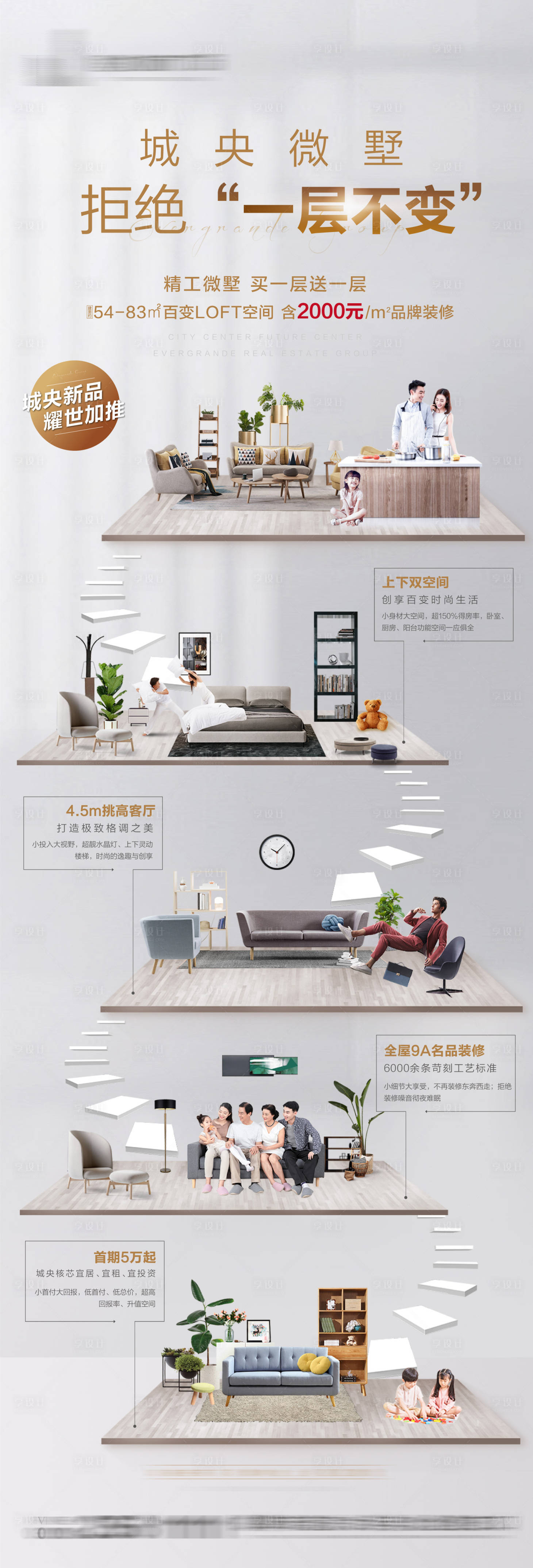 源文件下载【享设计】搜索编号：71990002832367932【公寓分层场景价值点长图】