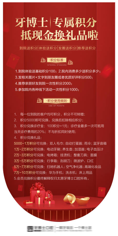 源文件下载【牙科积分礼品展架】编号：95270001297131322