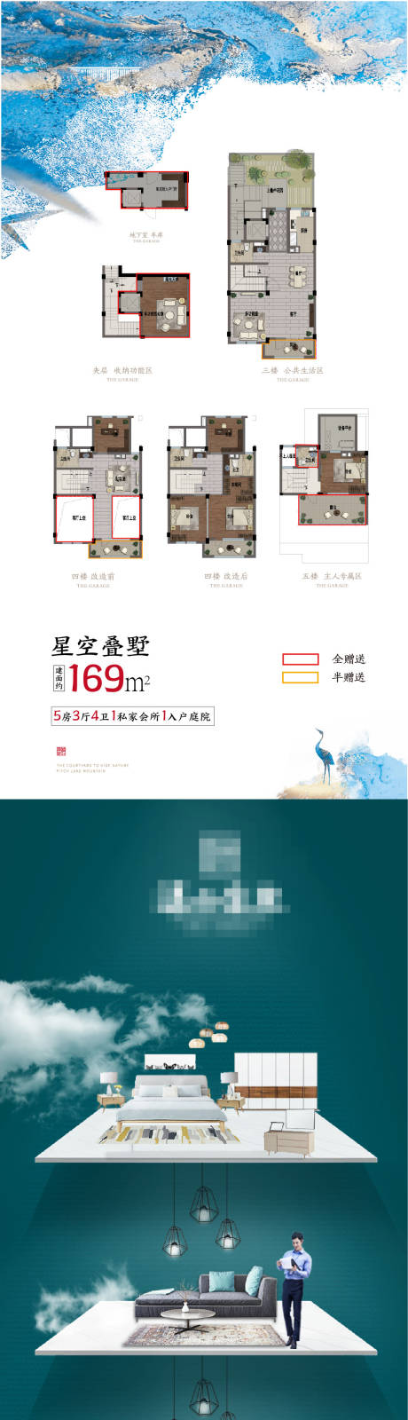 源文件下载【房地产叠墅价值点长图海报】编号：52010002850131479