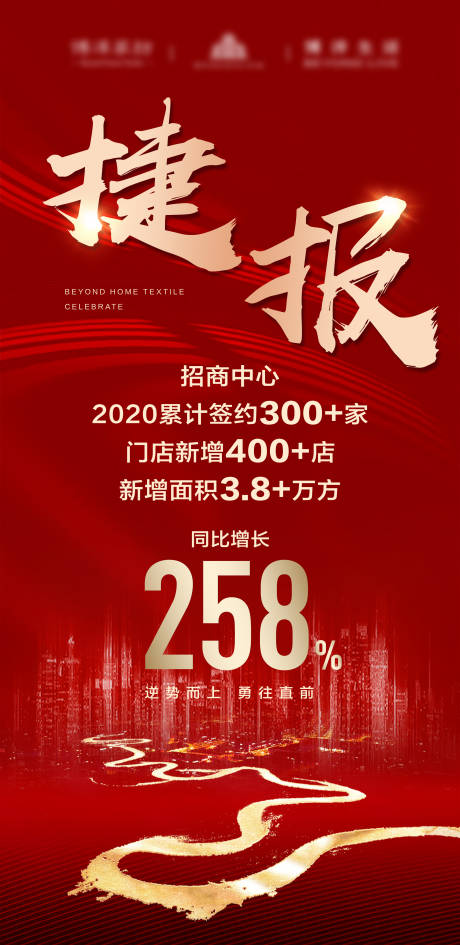 源文件下载【享设计】搜索编号：75530003010195364【2020招商中心年度红金喜报】