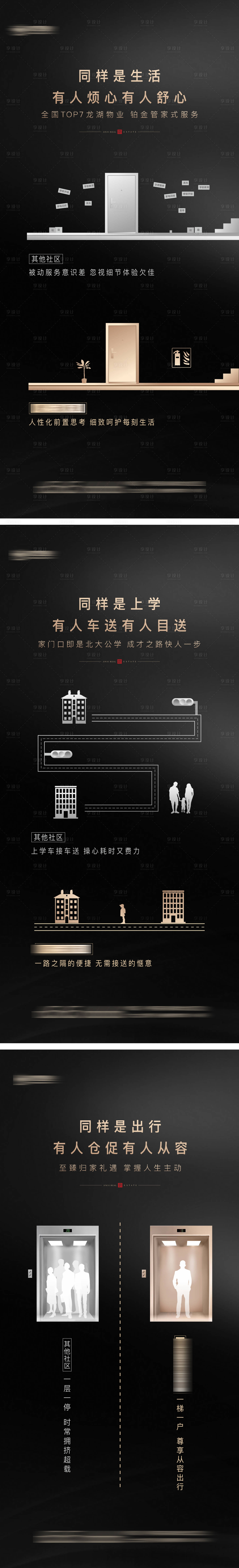 源文件下載【享設(shè)計】搜索編號：33280002756615341【一梯一戶價值點電梯系列海報】