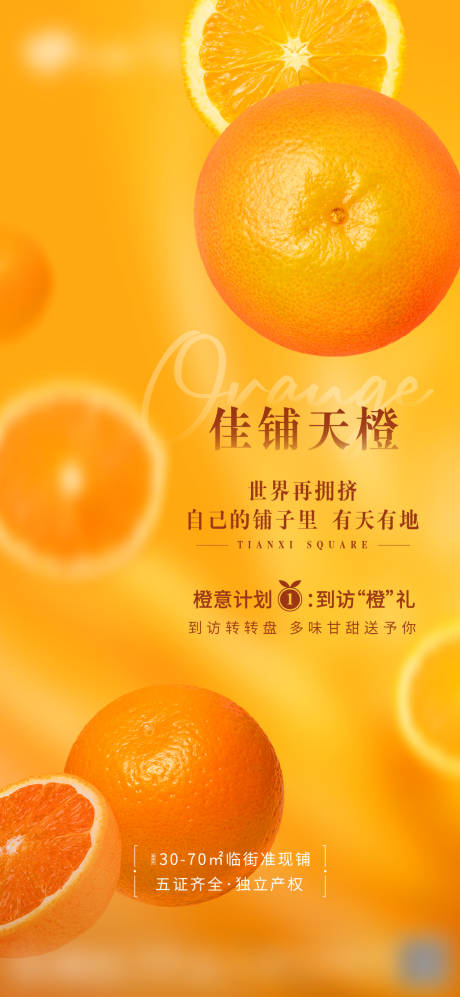 橙意商业单图海报