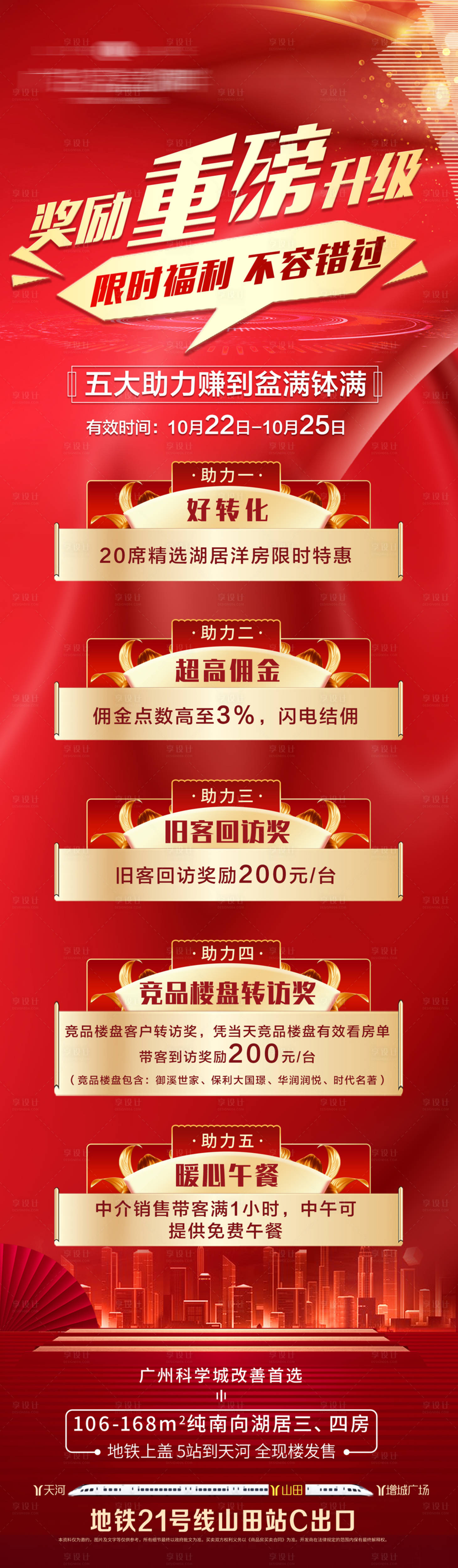 源文件下载【享设计】搜索编号：72320002822571762【渠道奖励重磅升级长图红金海报】