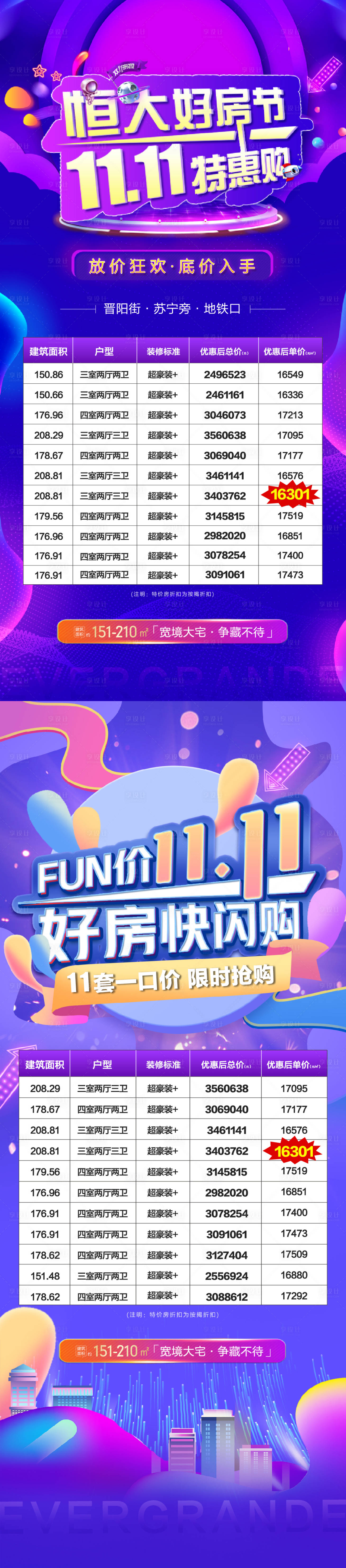 源文件下載【享設(shè)計】搜索編號：24930002799452605【地產(chǎn)雙十一雙十二特價房海報】