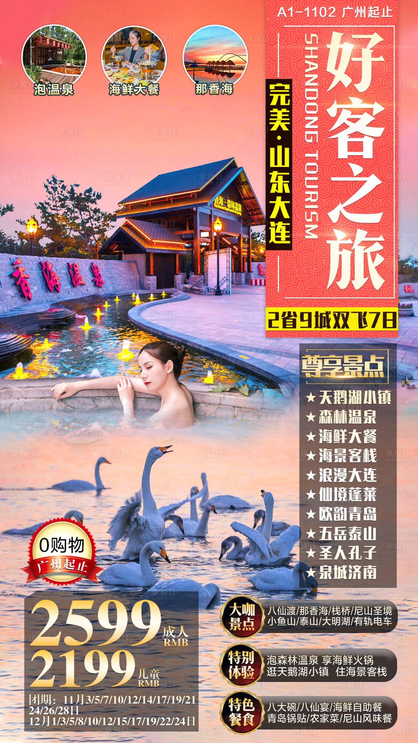 编号：20201229094941011【享设计】源文件下载-温泉天鹅旅游海报