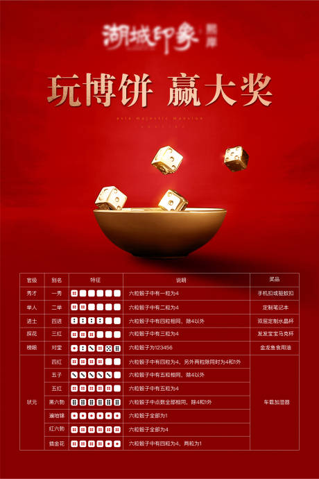 编号：20210108145318507【享设计】源文件下载-中秋国庆博饼骰子红色比赛海报