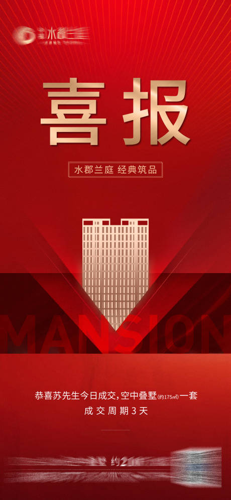 源文件下载【享设计】搜索编号：88650003358033201【地产喜报海报】